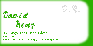 david menz business card